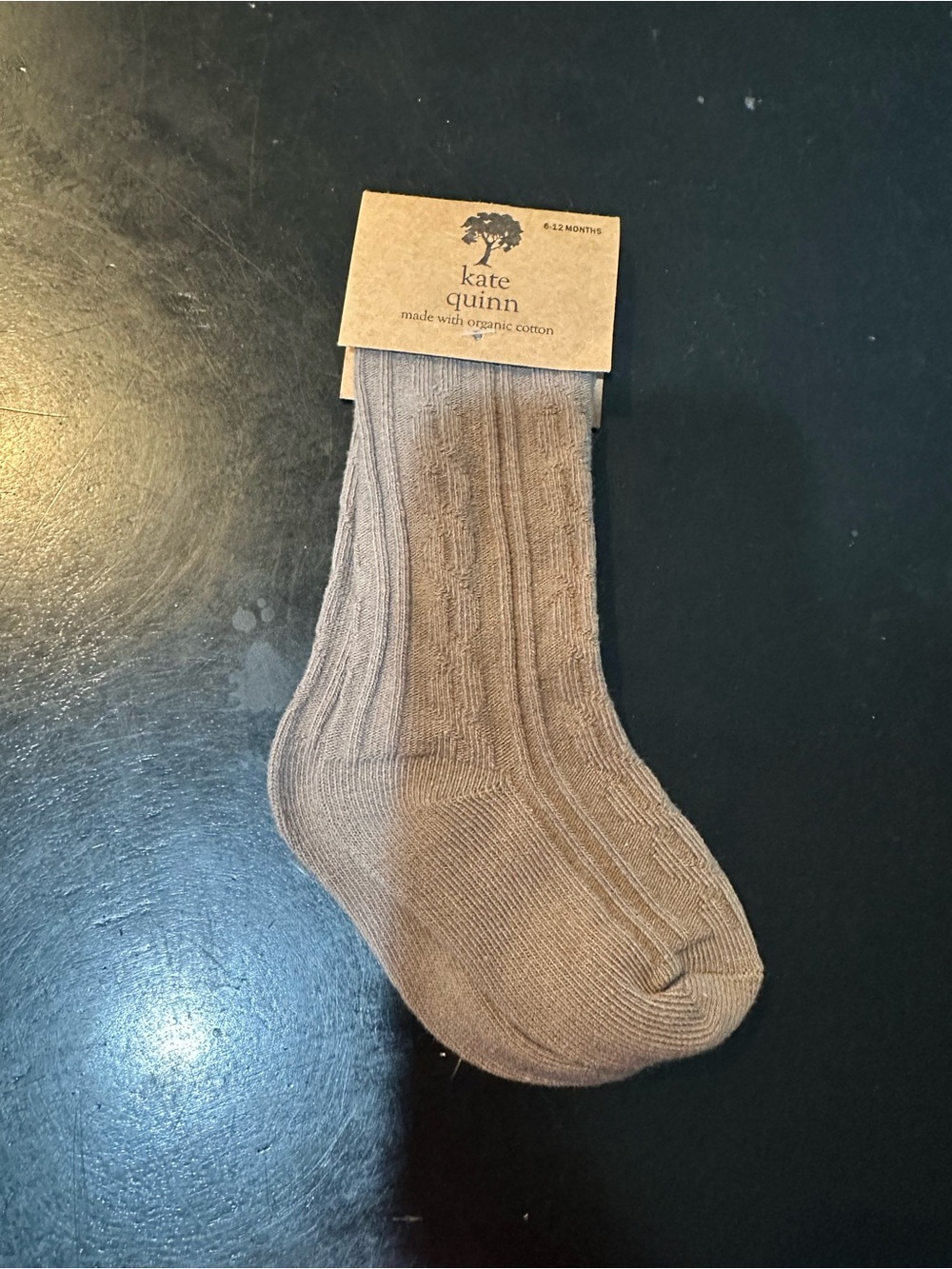 kate quinn Brown Ribbed Cotton Socks